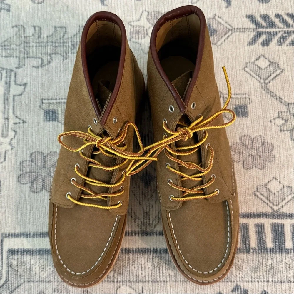 Red Wing Shoes Women’s Classic Moc Short Boots in Olive Suede Leather 9.5 - Picture 6 of 12